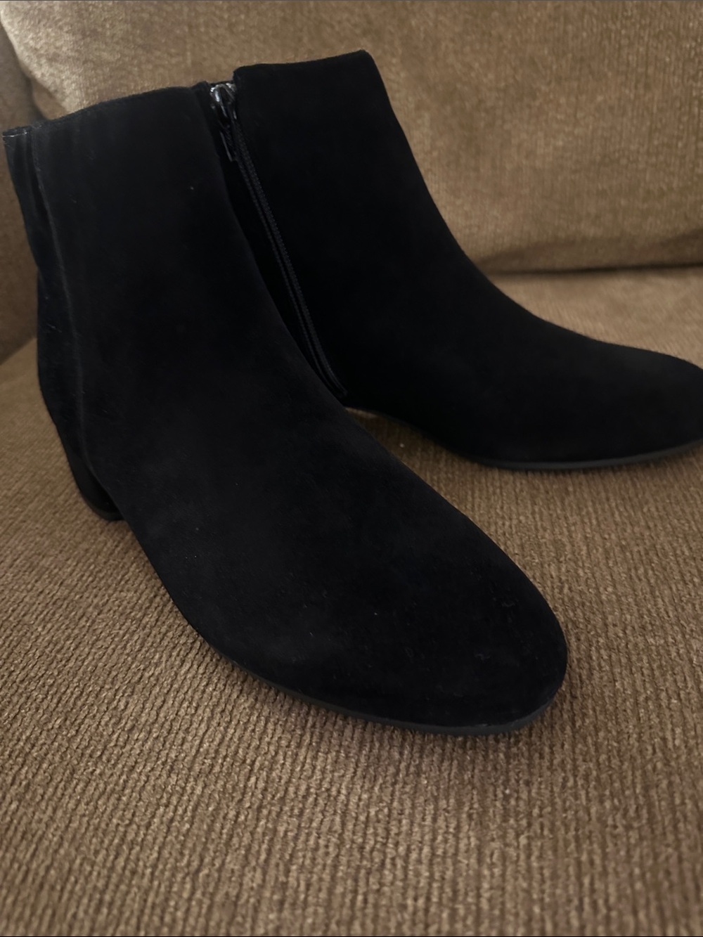 Dune Black Suede Ankle Boots US 7 Like New